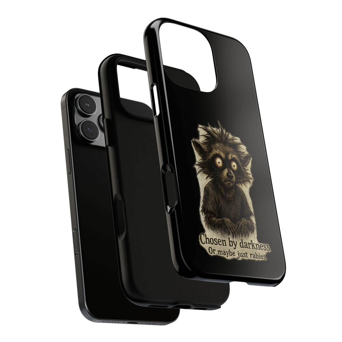 Phone Case — "Chosen by Darkness (Or Maybe Just Rabies)" Cute Creepy Lemur Design