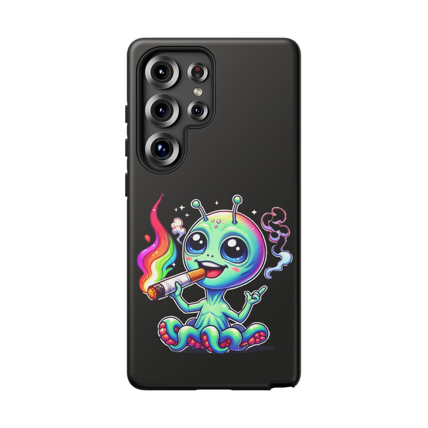 Alien Smoking Rainbow Joint Phone Case — Cute Psychedelic Cannabis iPhone Cover