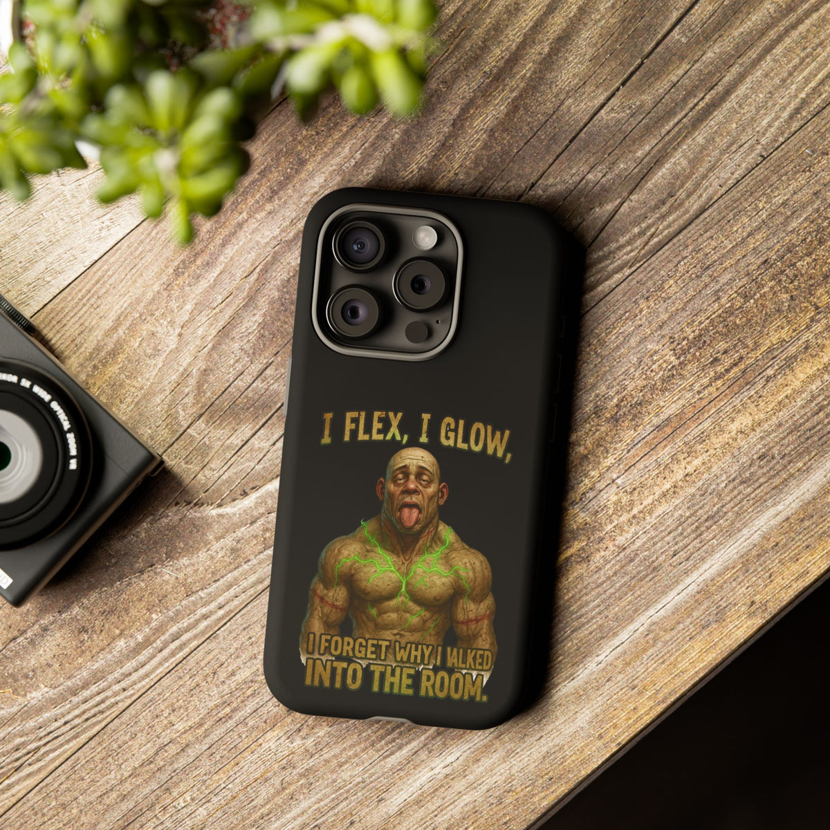 Phone Case — I Flex, I Glow Funny Muscular Guy Phone Cover