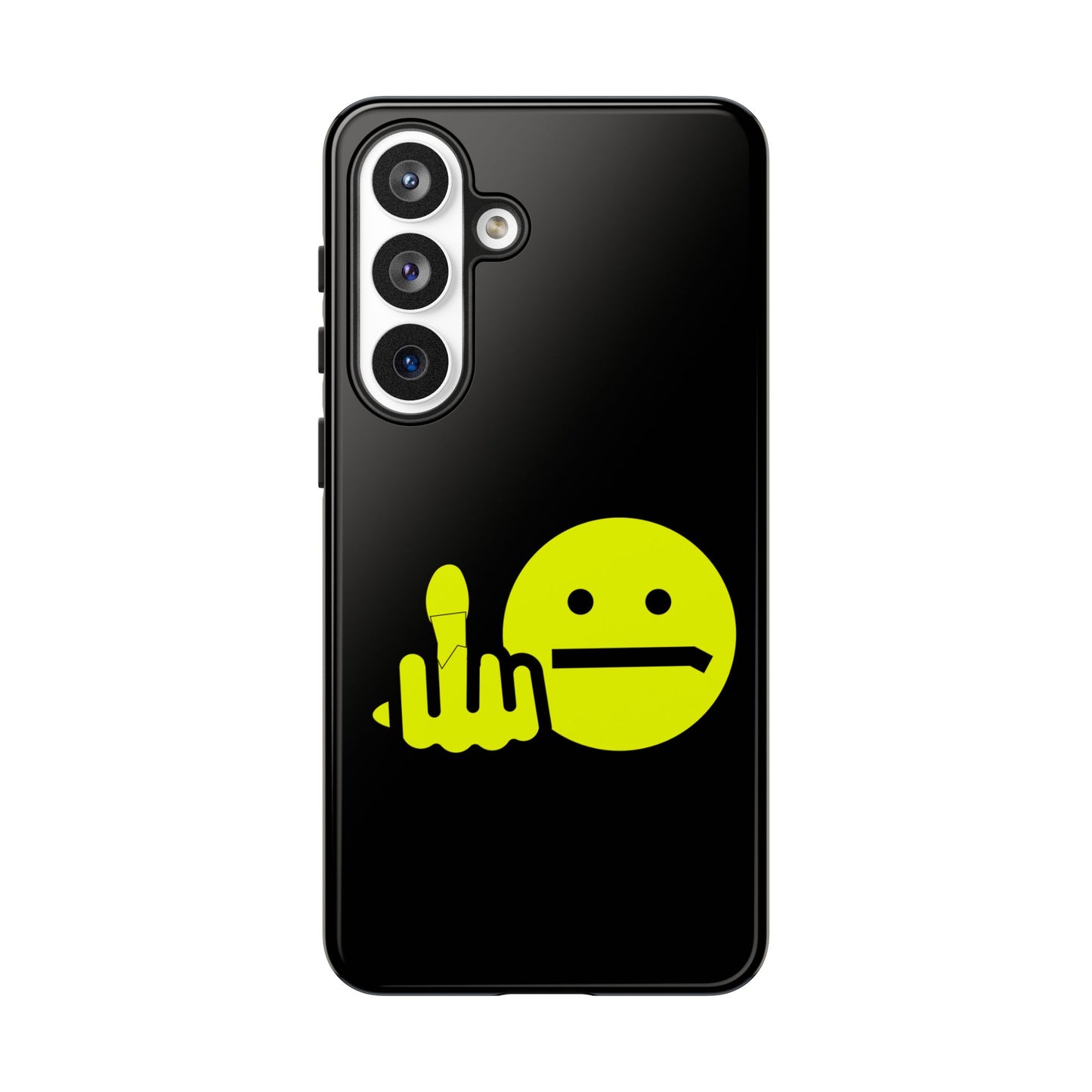 Phone Case — Neon Middle Finger Emoji Graphic