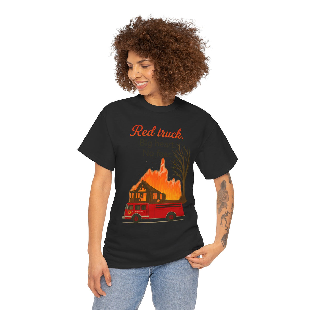 Red Truck. Big Heart. No Fear. – Firefighter Tribute Tee