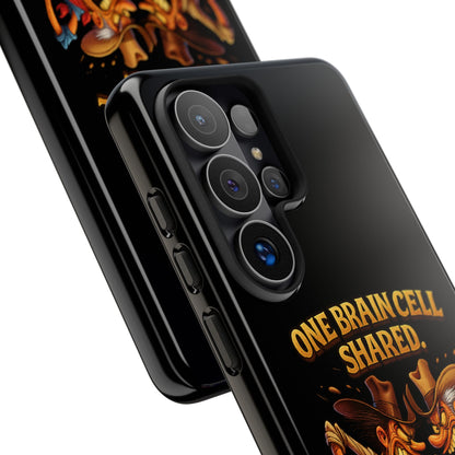 Phone Case — 'One Braincell Shared, Constantly Fighting for Custody' Funny Rivalry Cartoon
