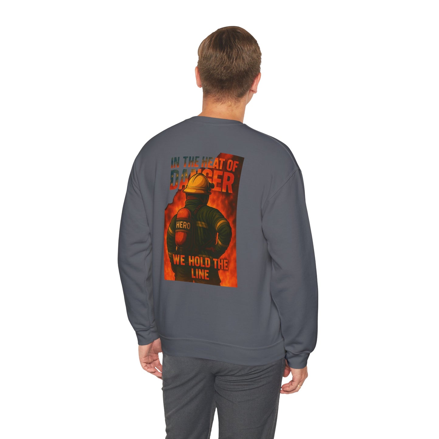 In the Heat of Danger We Hold the Line Crewneck Sweatshirt