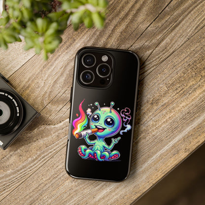 Alien Smoking Rainbow Joint Phone Case — Cute Psychedelic Cannabis iPhone Cover