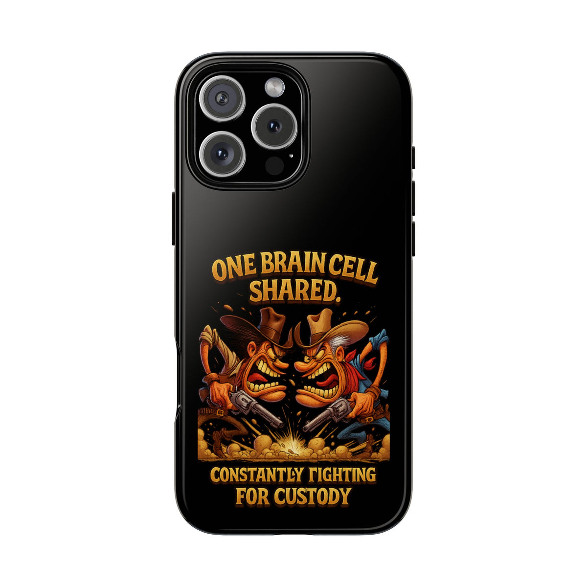 Phone Case — 'One Braincell Shared, Constantly Fighting for Custody' Funny Rivalry Cartoon