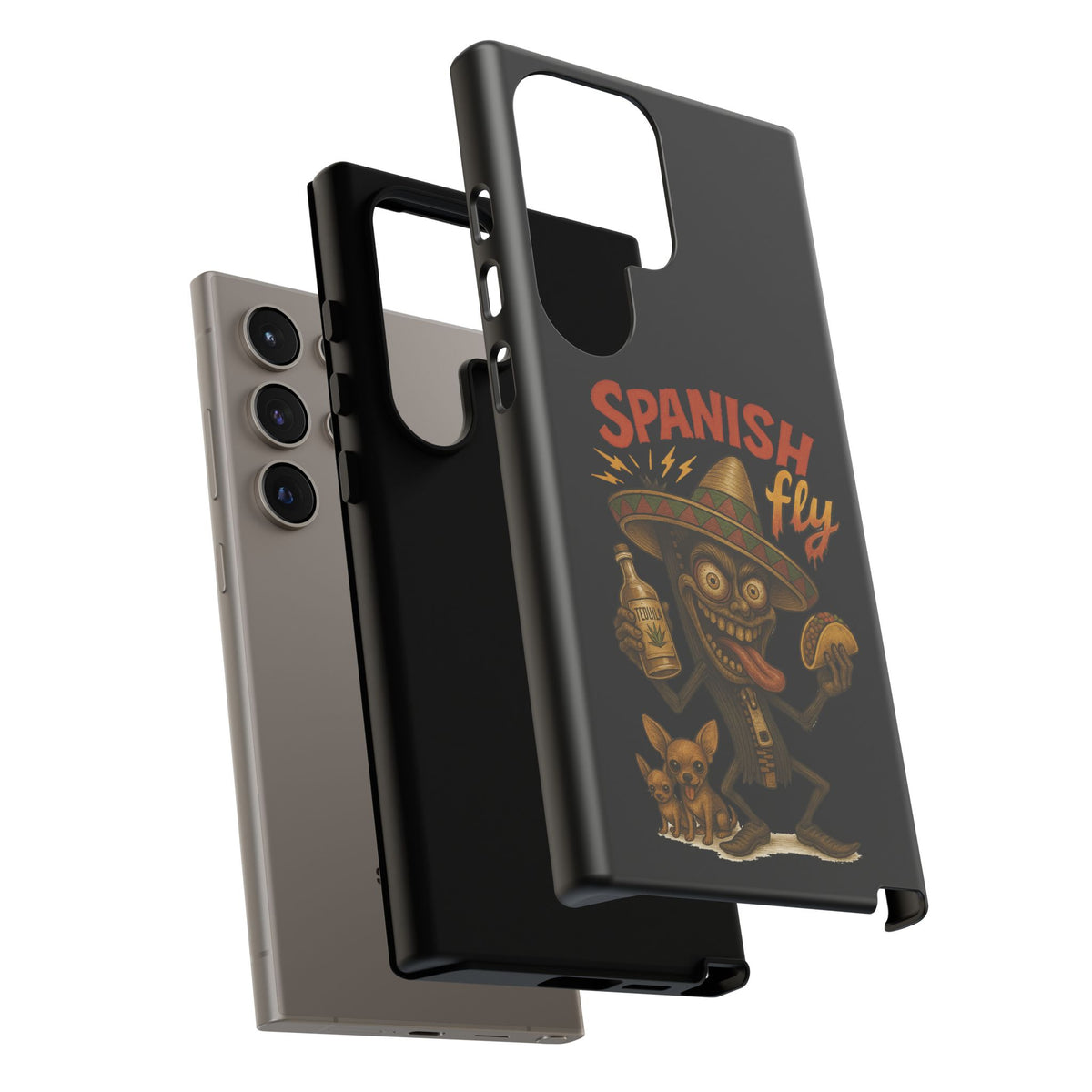 Spanish Fly Tough Phone Case — Retro Skull Sombrero Design