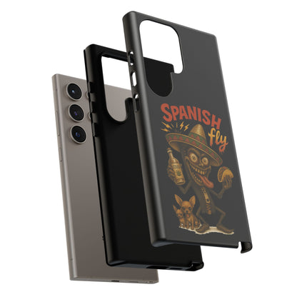 Spanish Fly Tough Phone Case — Retro Skull Sombrero Design