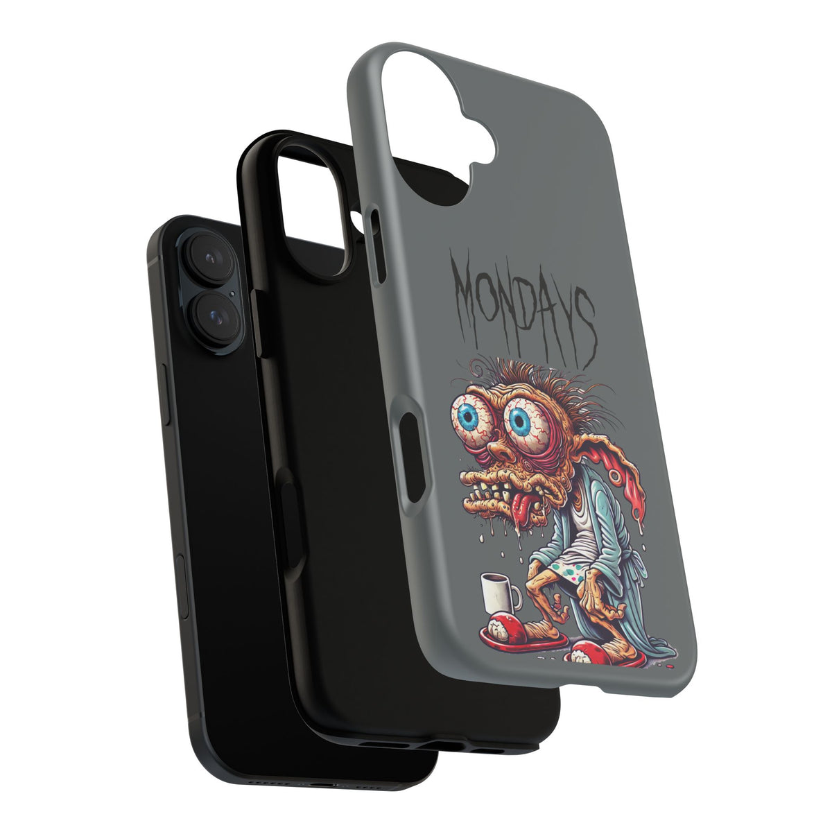 Mondays Zombie Character Phone Case – Funny Groggy Coffee Phone Cover