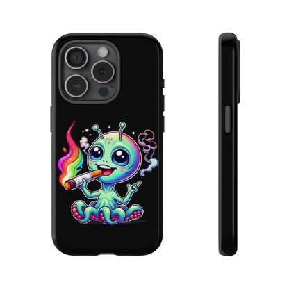 Alien Smoking Rainbow Joint Phone Case — Cute Psychedelic Cannabis iPhone Cover
