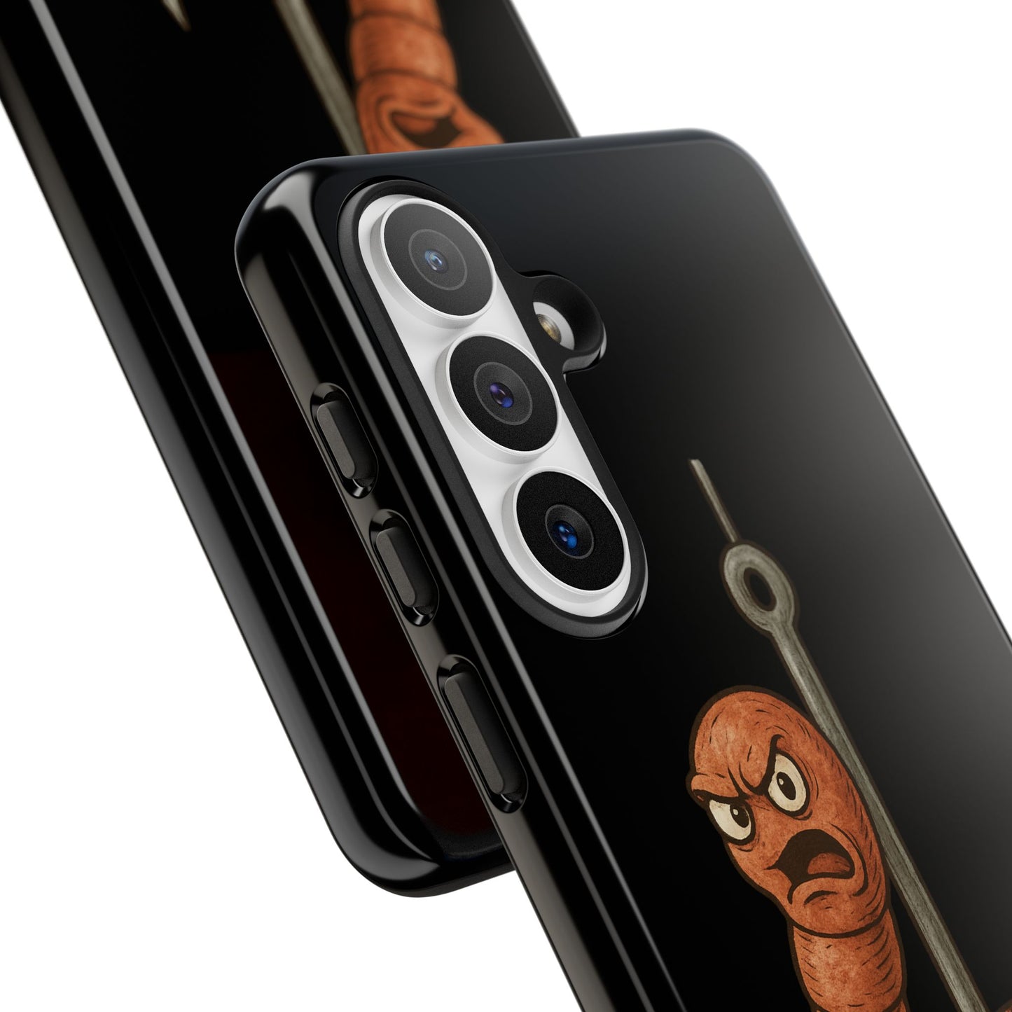 Angry Worm on Hook Phone Case – Funny Fishing Humor Protective Cover