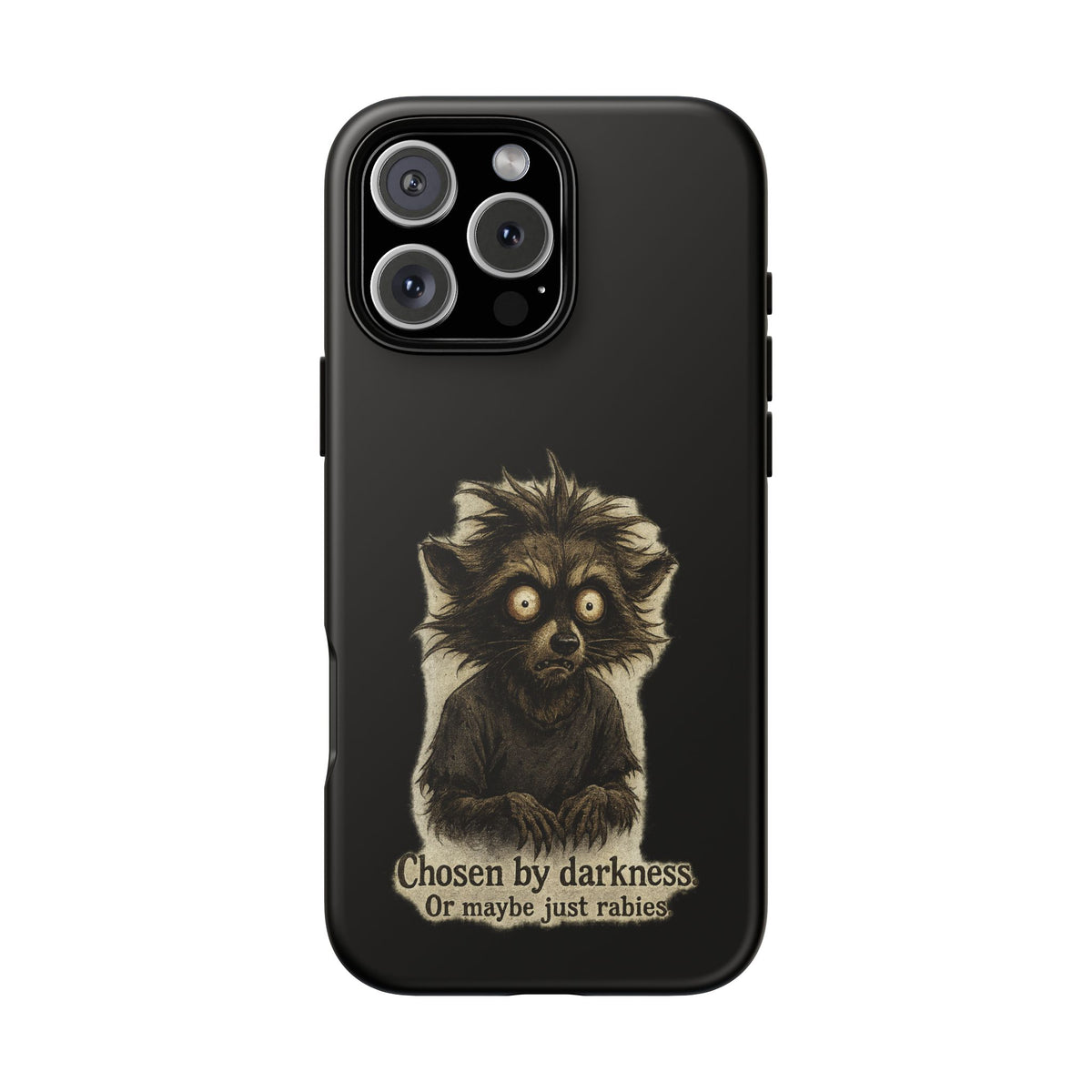 Phone Case — "Chosen by Darkness (Or Maybe Just Rabies)" Cute Creepy Lemur Design