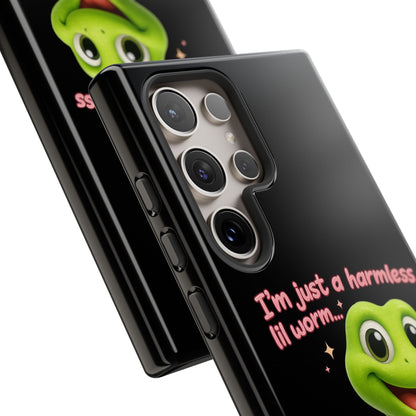 Phone Case — “I’m Just a Harmless Lil Worm… With Chaotic Intentions” Cute Cartoon Worm Design