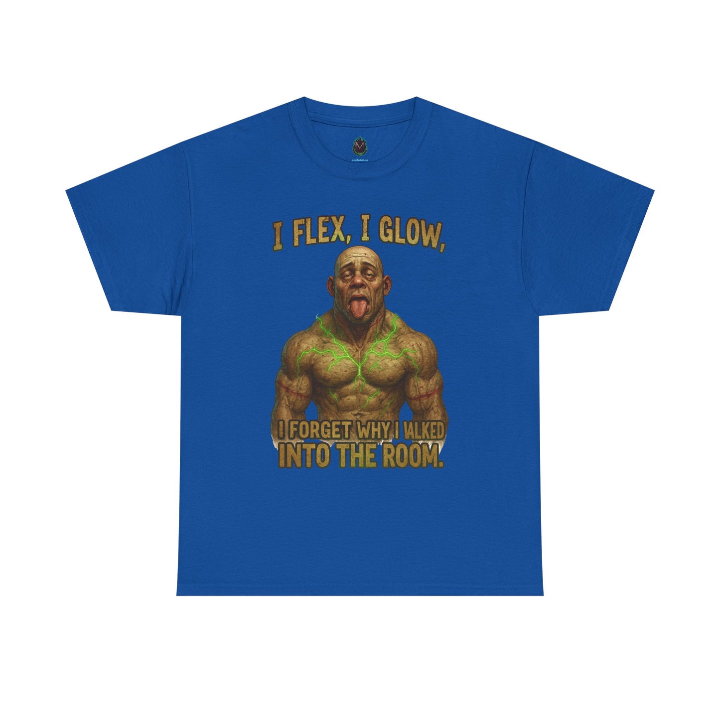 Muscle Meme T-Shirt — "I Flex, I Glow" Funny Gym Tee