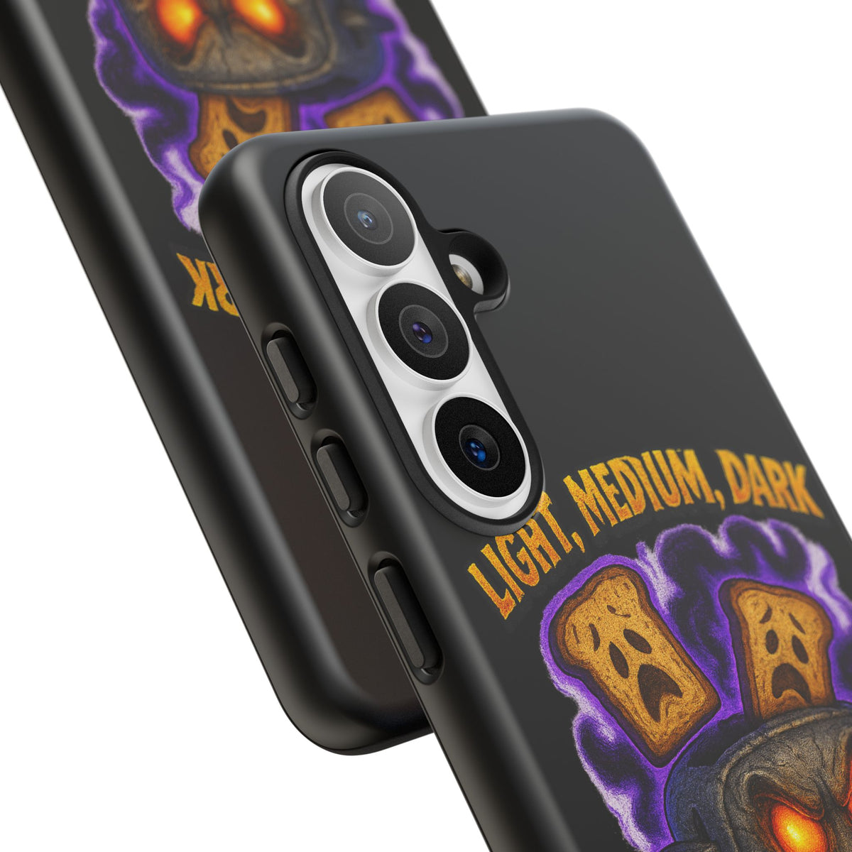 Phone Case — 'Light, Medium, Dark or Eternal Blackened Torment?' Spooky Toast & Toaster Horror Design