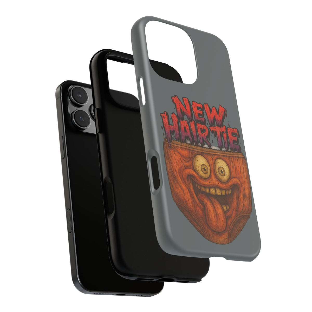 Phone Case — 'New Hairte' Funny Grinning Tongue-Out Monster Design