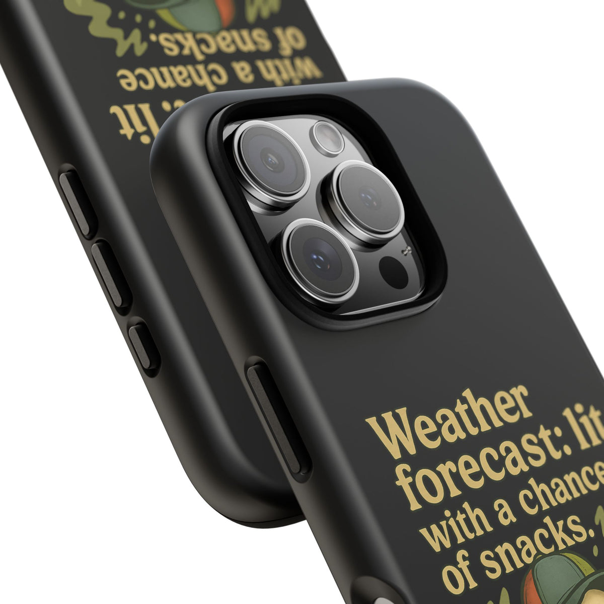 Phone Case — "Weather Forecast: Lit with a Chance of Snacks" Retro Graphic