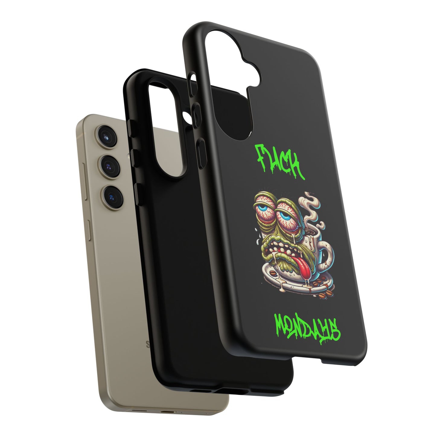 Phone Case — "F*** Monday" Grotesque Coffee Monster Shock Art