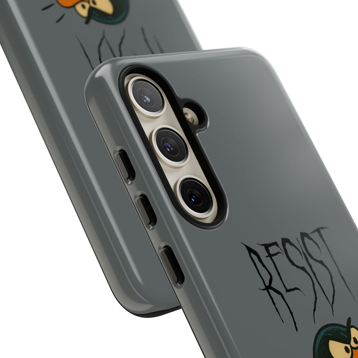 Resist Angry Penguin Phone Case — Protective iPhone Case with Bold Cartoon Design