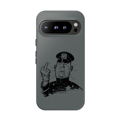 Vintage Cop Middle Finger Phone Case — Edgy Retro iPhone Protective Cover