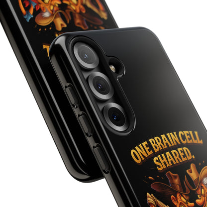Phone Case — 'One Braincell Shared, Constantly Fighting for Custody' Funny Rivalry Cartoon