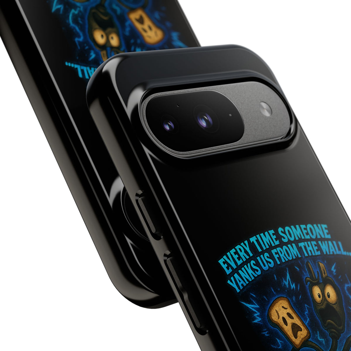 Phone Case — 'Every Time Someone Yanks Us From the Wall... We Lose Another Piece of Our Sanity' Blue Monster Design