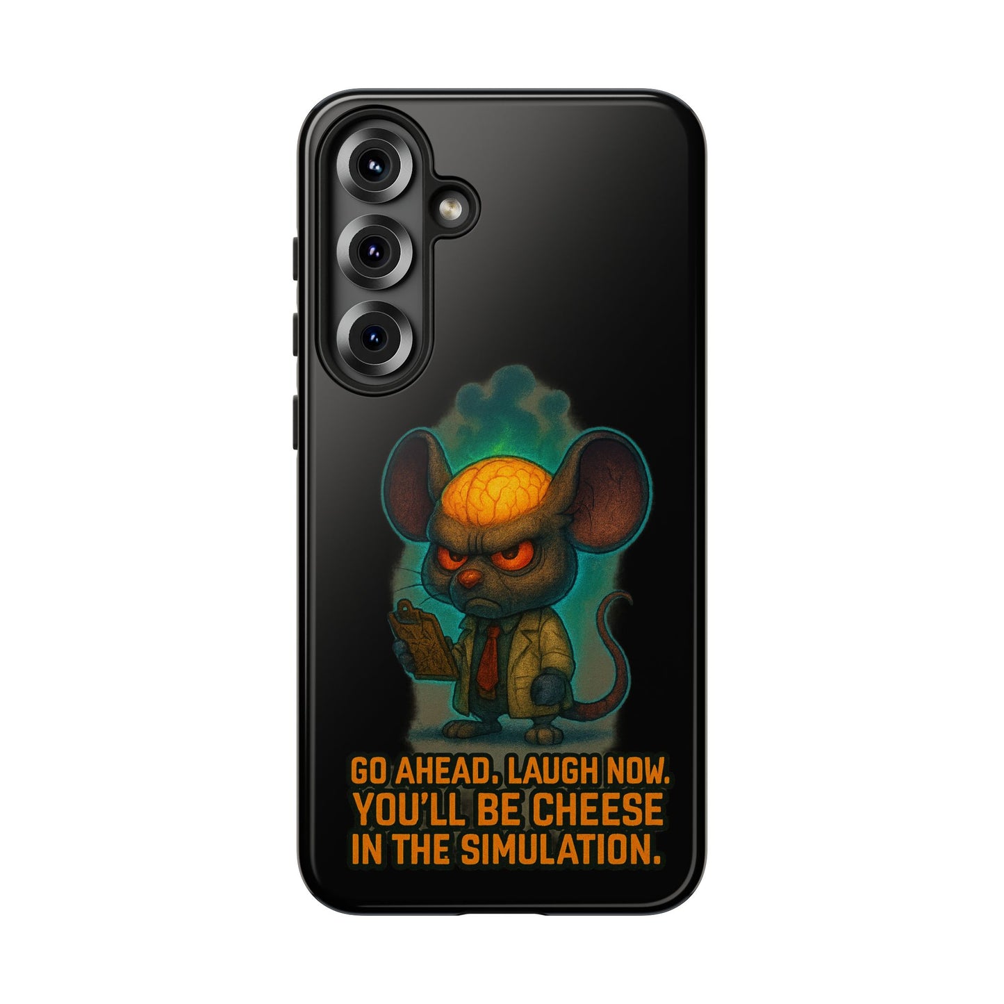 Phone Case — 'You'll Be Cheese in the Simulation' Angry Detective Mouse Graphic