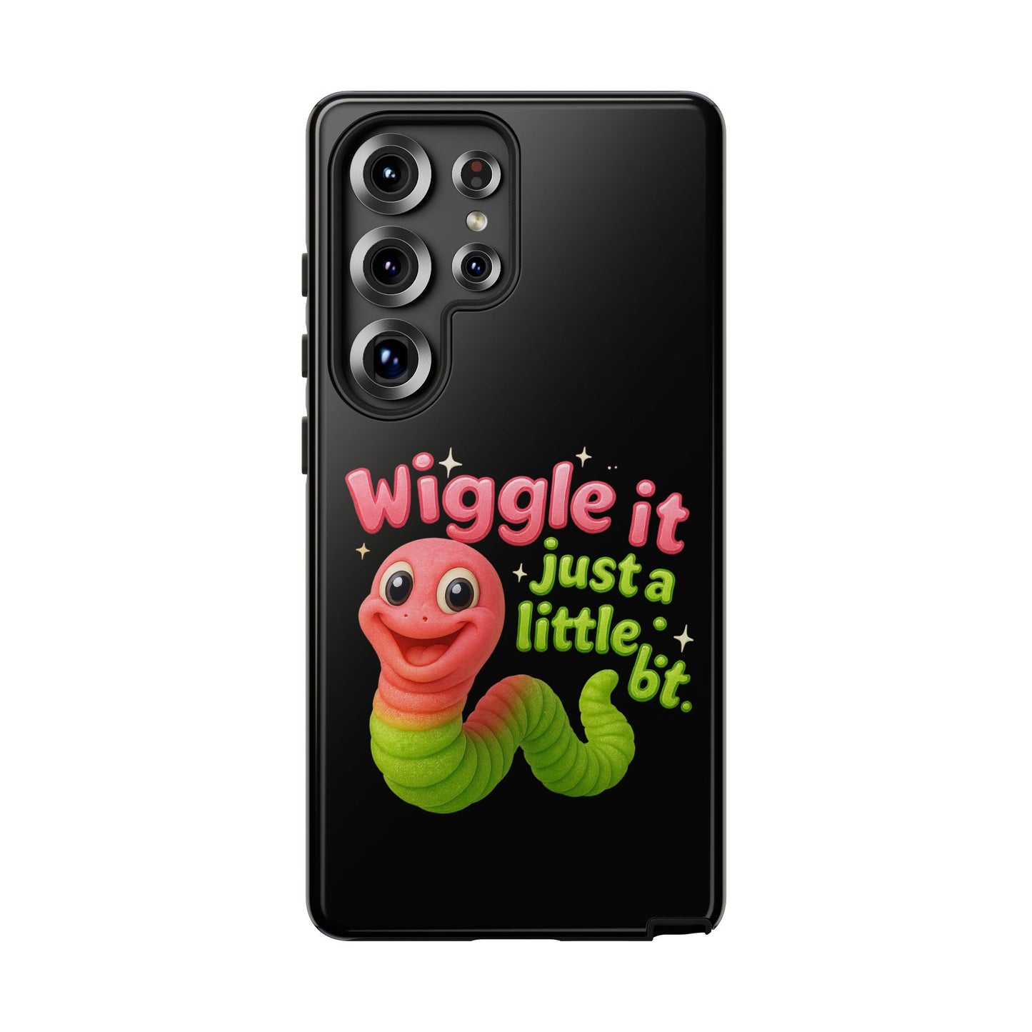 Wiggle It Worm Phone Case — Cute Pink & Green Cartoon iPhone Cover