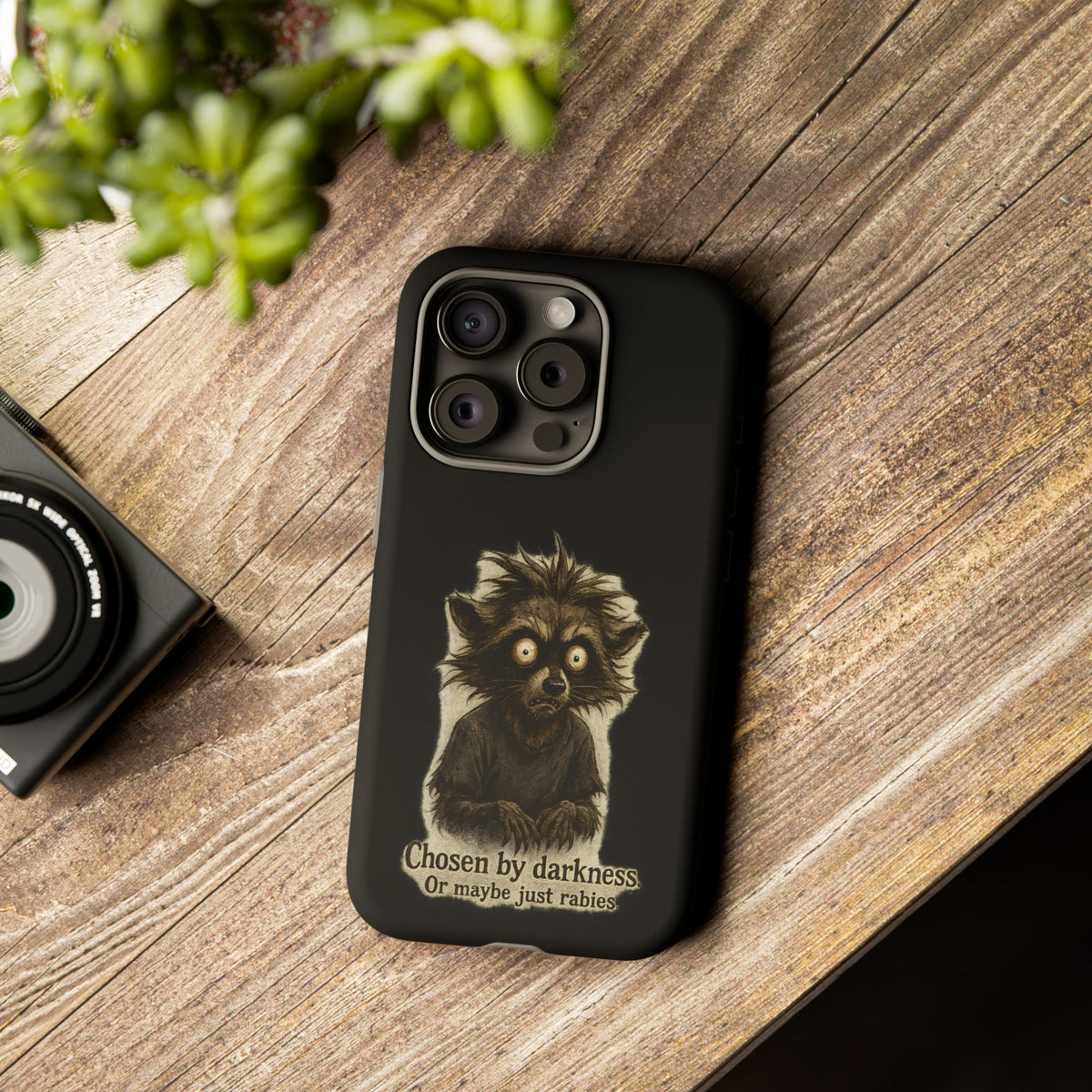 Phone Case — "Chosen by Darkness (Or Maybe Just Rabies)" Cute Creepy Lemur Design