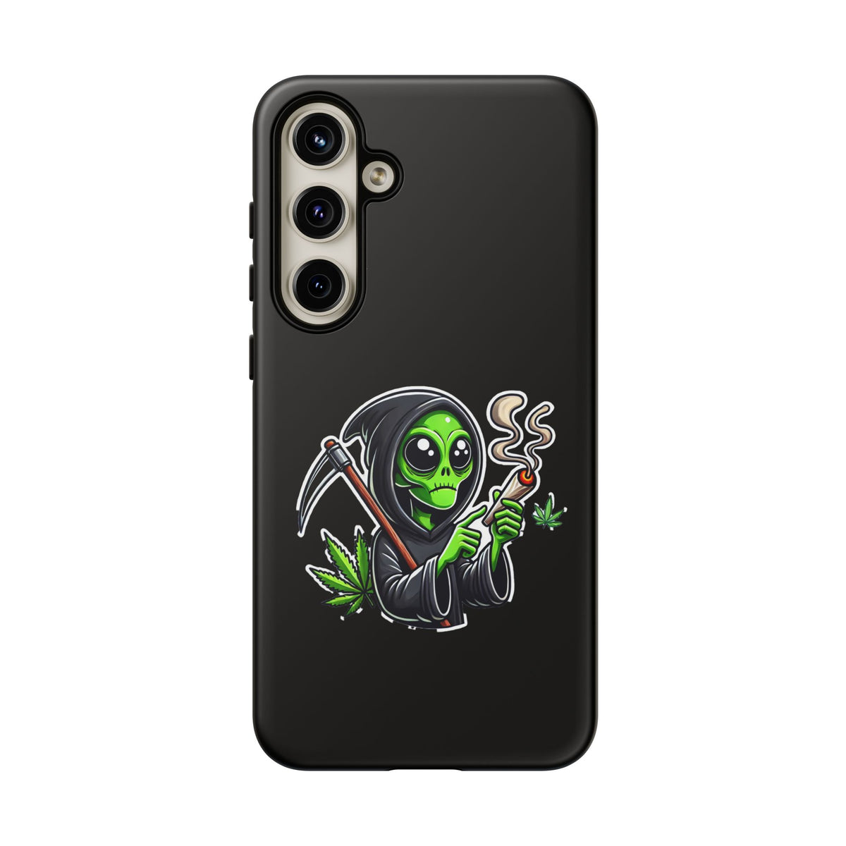 Reaper Alien Phone Case – Cute Grim Reaper Smoking Weed iPhone Case