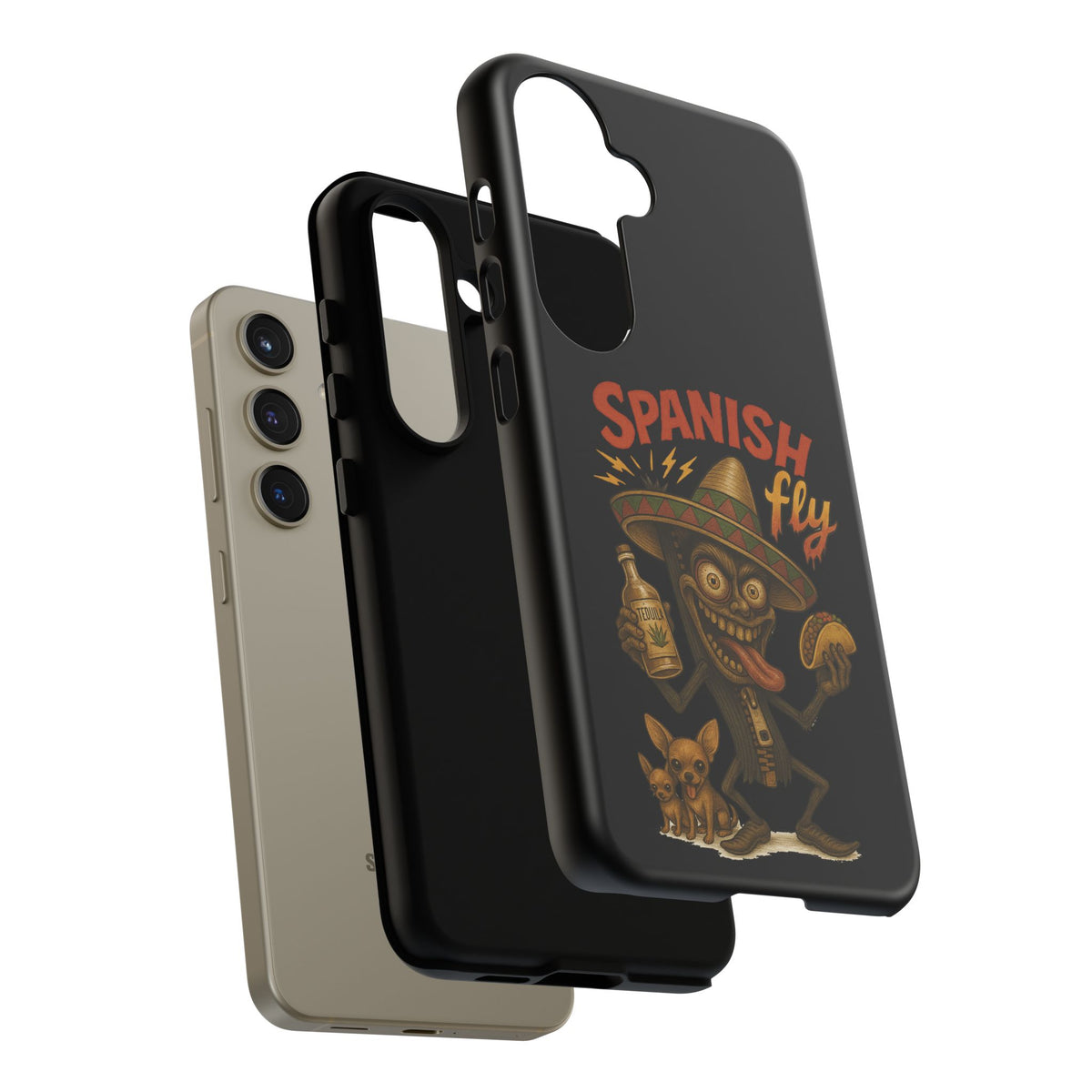 Spanish Fly Tough Phone Case — Retro Skull Sombrero Design