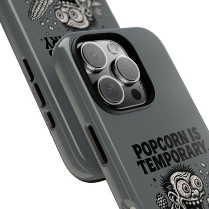 Phone Case — "Popcorn Is Temporary, Corn Is Eternal" Retro Zombie Corn Design