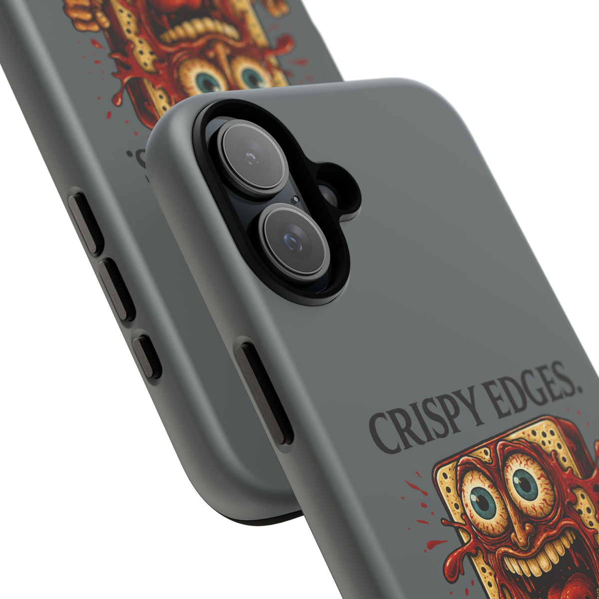 Phone Case — "Crispy Edges. Murder Center." Horror Toast Graphic