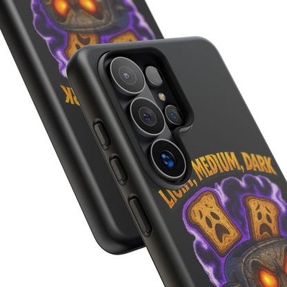 Phone Case — 'Light, Medium, Dark or Eternal Blackened Torment?' Spooky Toast & Toaster Horror Design