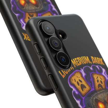 Phone Case — 'Light, Medium, Dark or Eternal Blackened Torment?' Spooky Toast & Toaster Horror Design