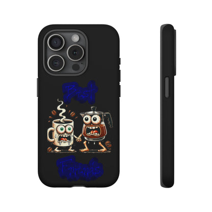 Coffee & Tea Fight Phone Case — Funny Kawaii Beverage Cartoon Tough Cases