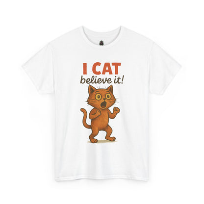 I CAT Believe It! – Funny Cartoon Cat Pun T-Shirt