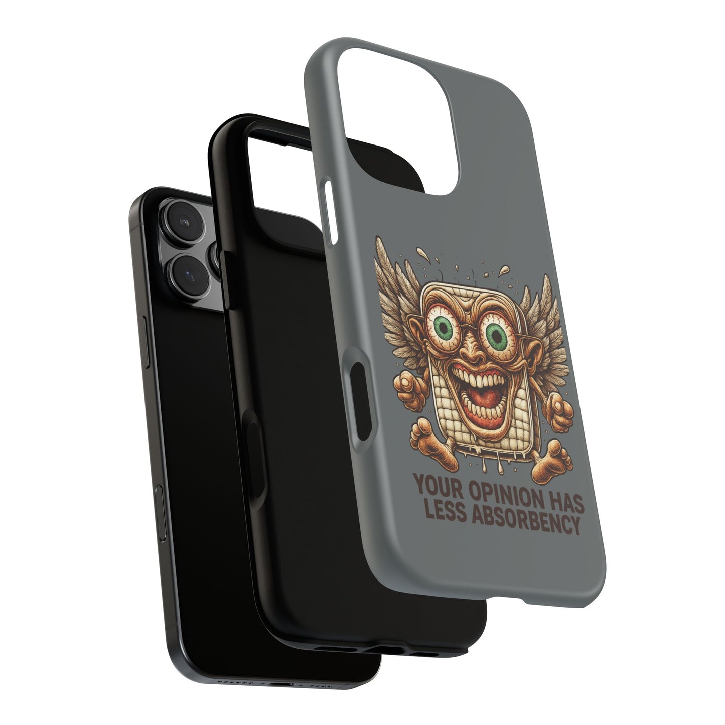 Phone Case — Funny Vintage Winged Toaster Design (“Your Opinion Has Less Absorbency”)