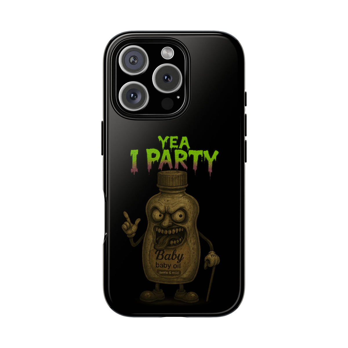 Phone Case — 'Yea I Party' Creepy Baby Bottle Graphic