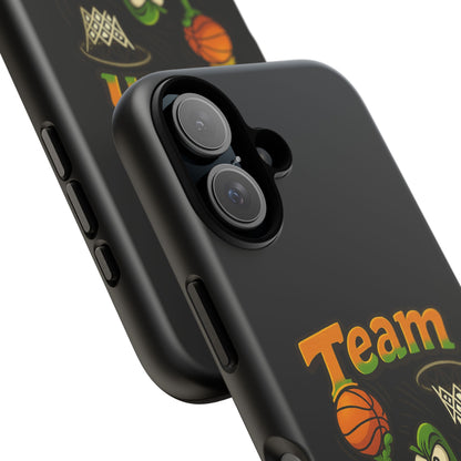 Team Player Basketball Phone Case — Cute Cartoon Pickle Dunk Phone Cover