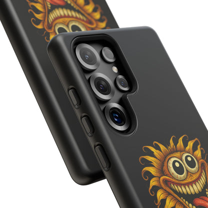 Phone Case - Smiling Sunflower Design with "Photosynthesizing the Universe One Breakdown at a Time"