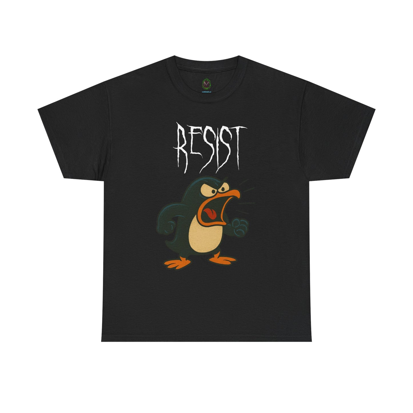 Resist Penguin Unisex Heavy Cotton Tee | Protest Shirt, Gift for Activists,