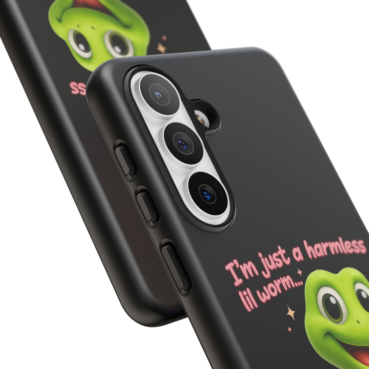 Phone Case — “I’m Just a Harmless Lil Worm… With Chaotic Intentions” Cute Cartoon Worm Design