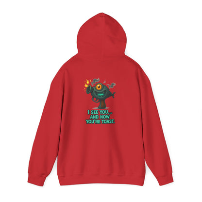 Hoodie — Cute Monster 'I See You...and Now You're Toast' Graphic Pullover