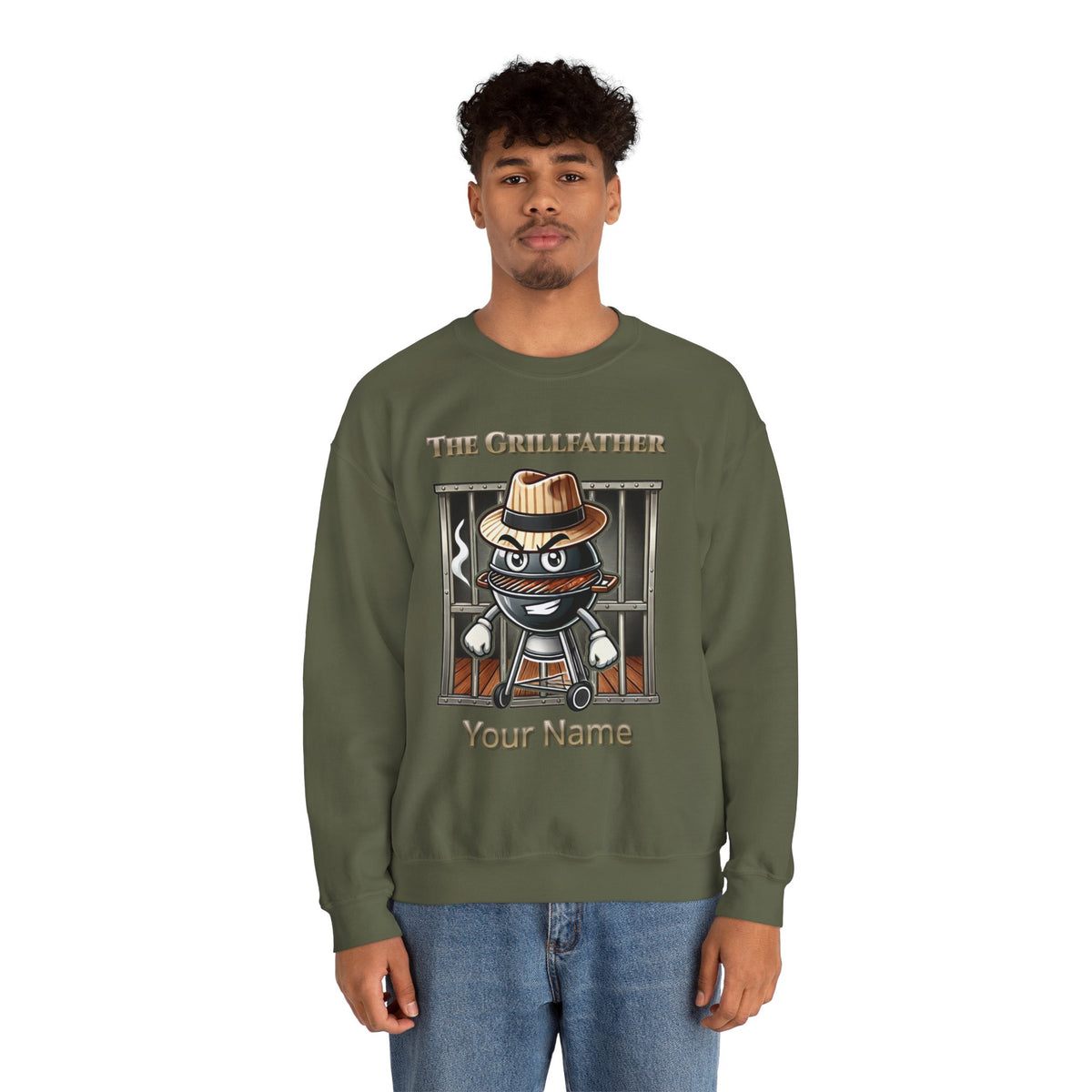 The Grillfather – Charcoal Crewneck Sweatshirt