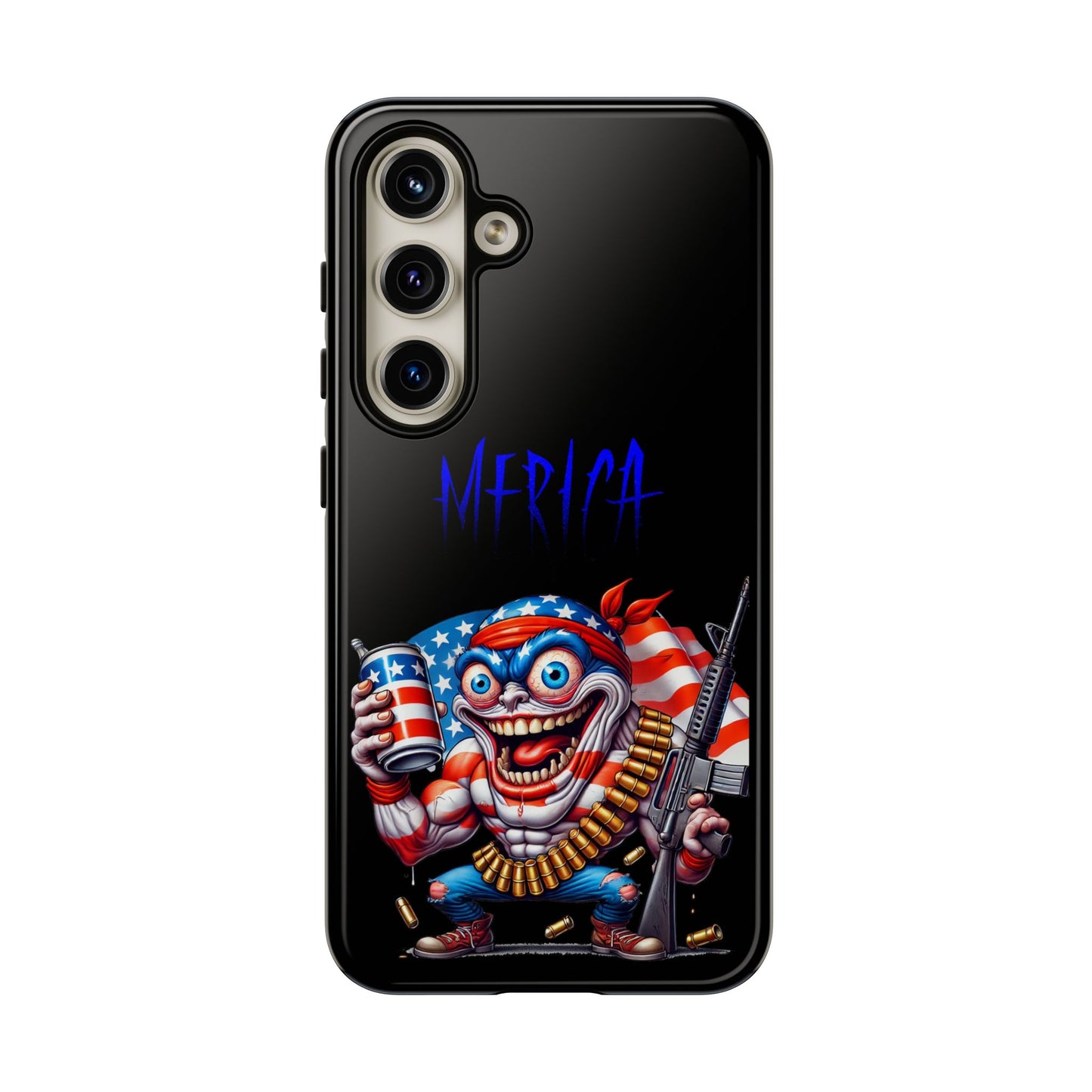 Phone Case — Patriotic 'Merica Clown with Flag, Beer & Rifle