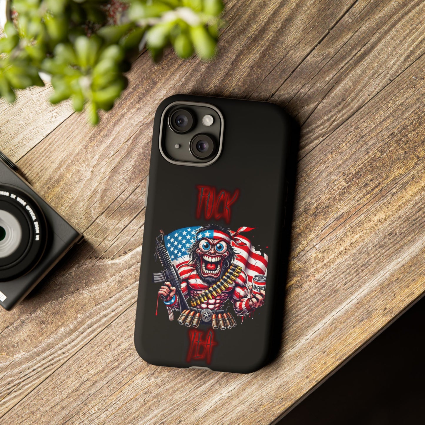 Phone Case — American Flag Skull Soldier Design (Tough Cases)