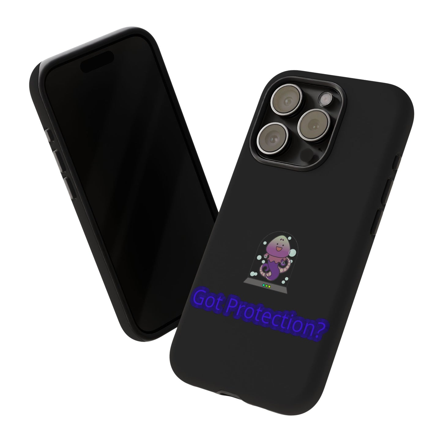 Phone Case — 'Got Protection?' Cute Purple Alien Anti-Shock Protective Cover