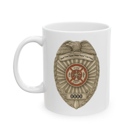 Flames Test Metal – Courage Defines the Firefighter Mug