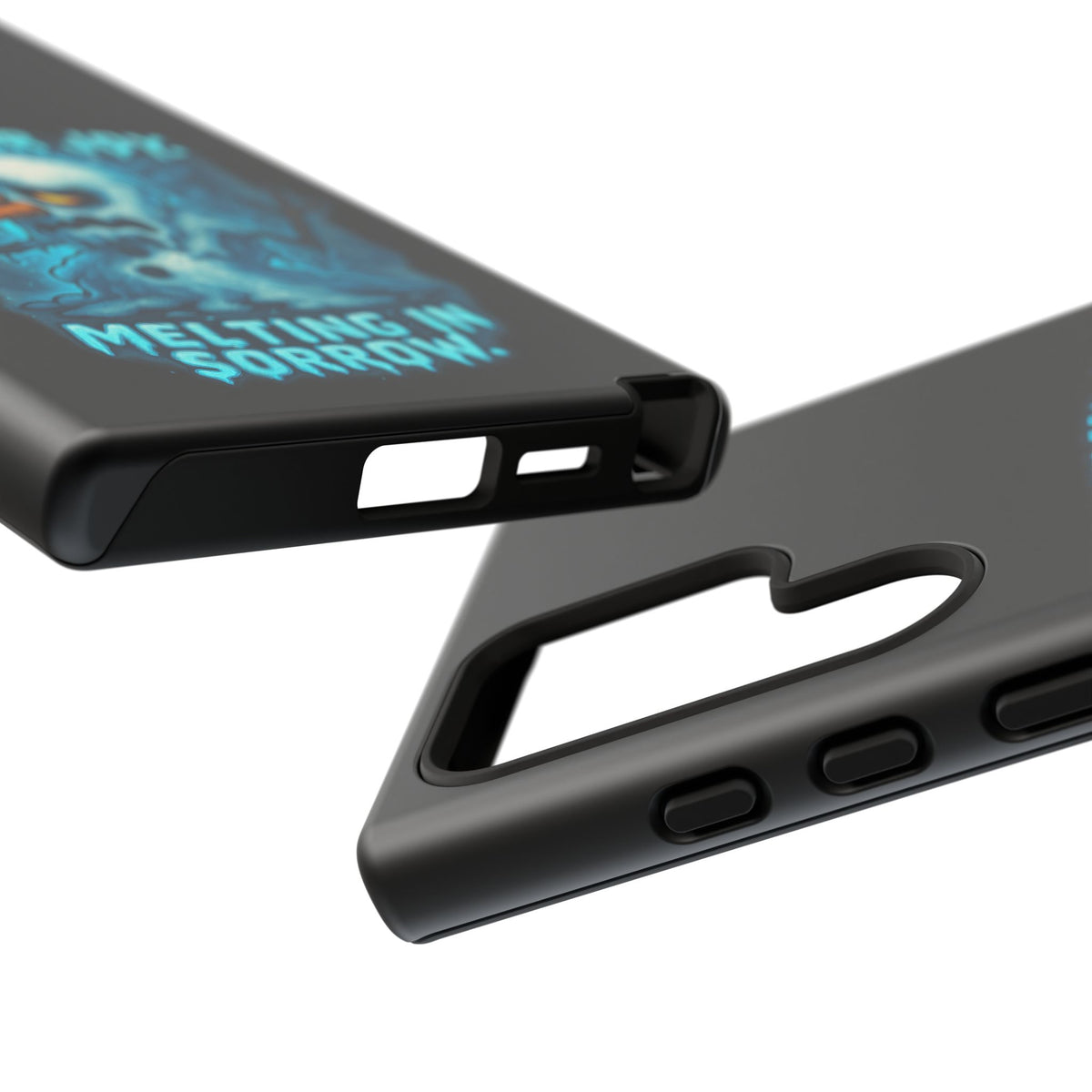 Phone Case — 'Built for Joy, Melting in Sorrow' Blue Melting Snowman Protective Case