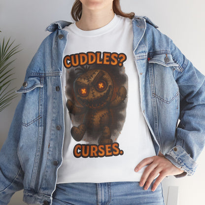 Cuddles? Curses. bear graphic tee | T-Shirt